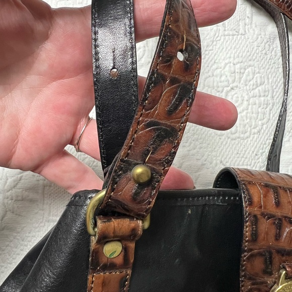 Brahmin Black and Brown Shoulder Bag